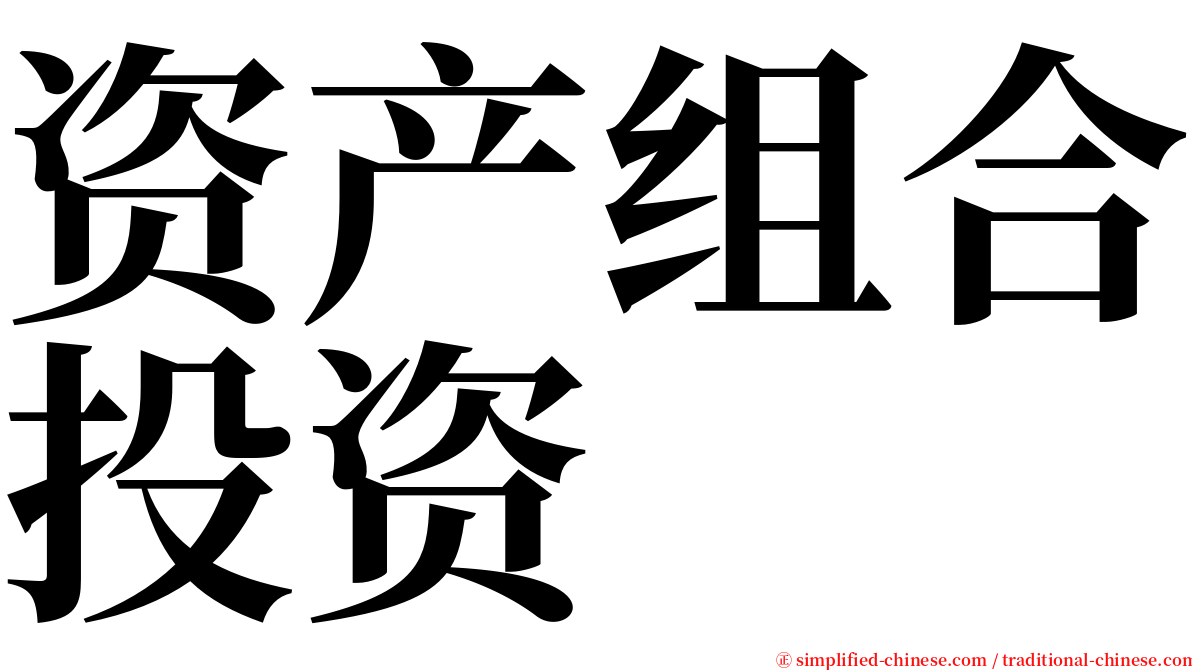 资产组合投资 serif font