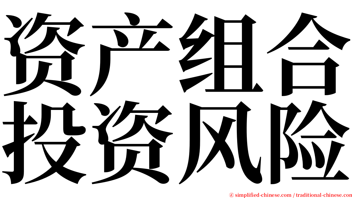 资产组合投资风险 serif font