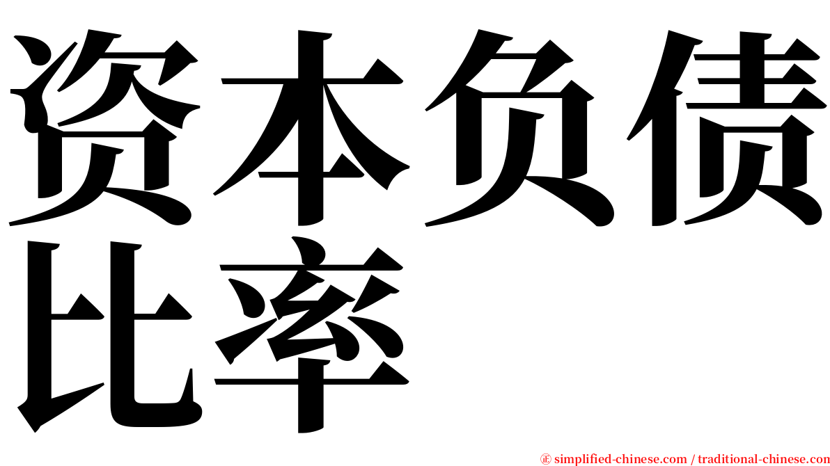 资本负债比率 serif font