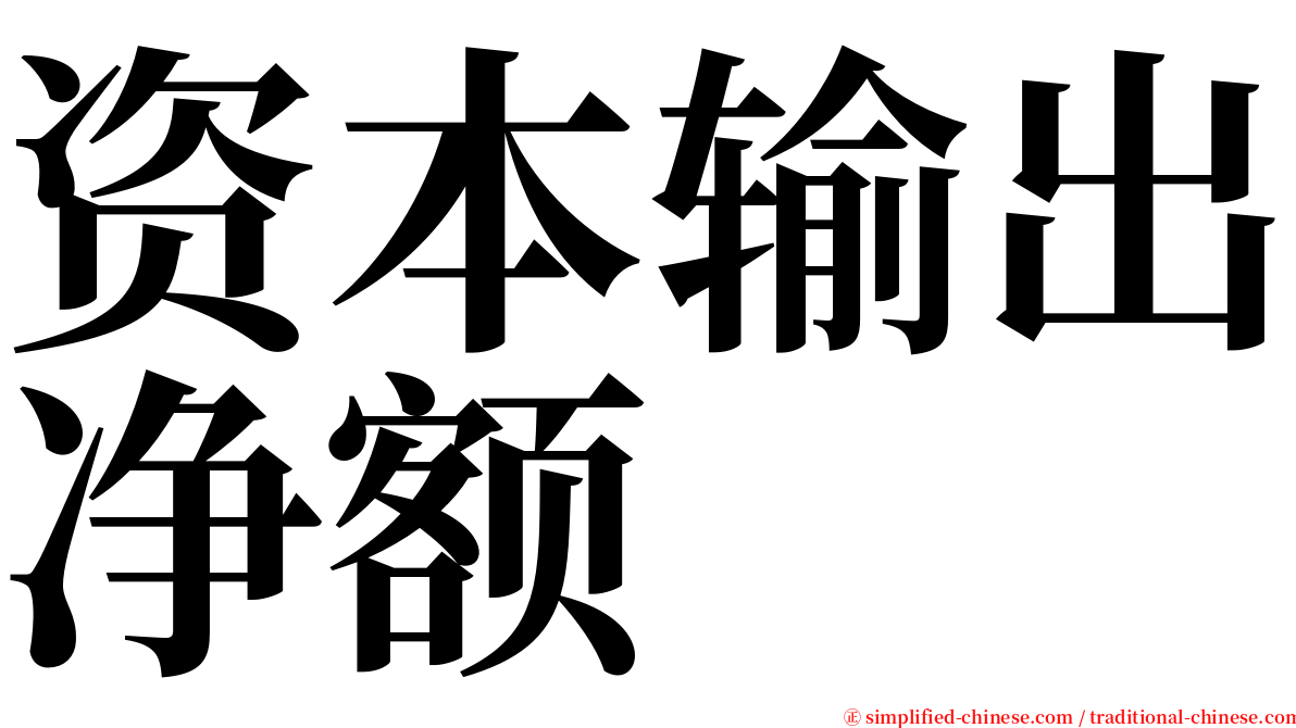 资本输出净额 serif font