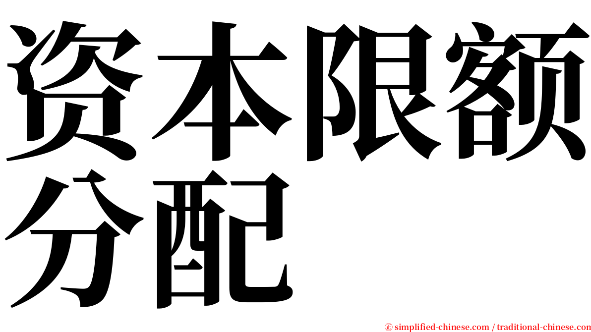 资本限额分配 serif font