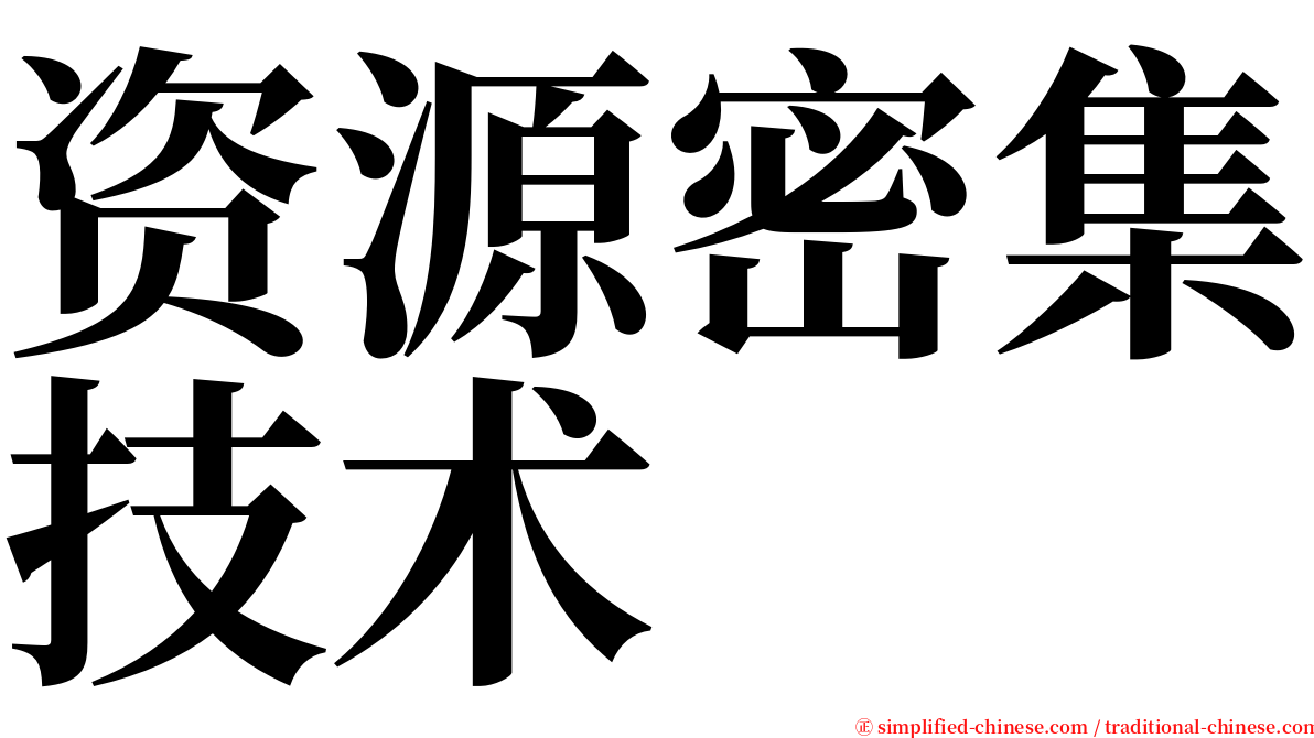 资源密集技术 serif font