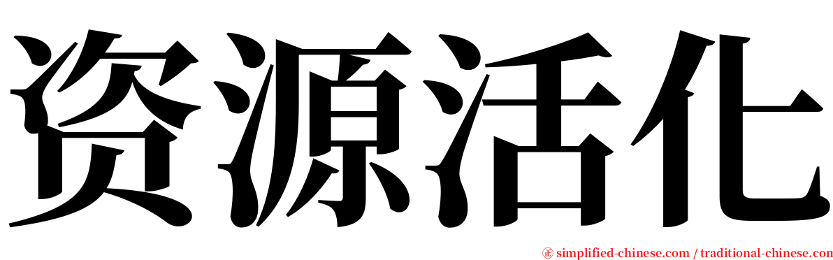 资源活化 serif font