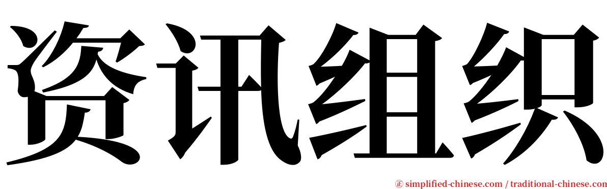 资讯组织 serif font