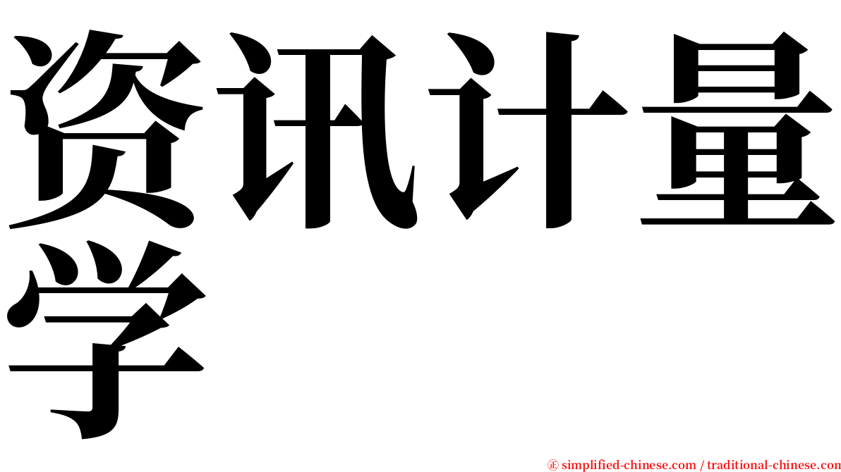 资讯计量学 serif font