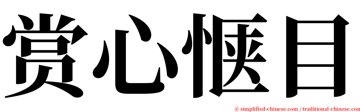 赏心惬目 serif font