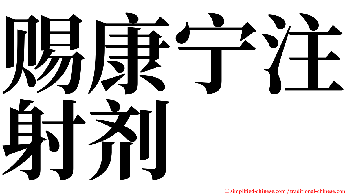 赐康宁注射剂 serif font