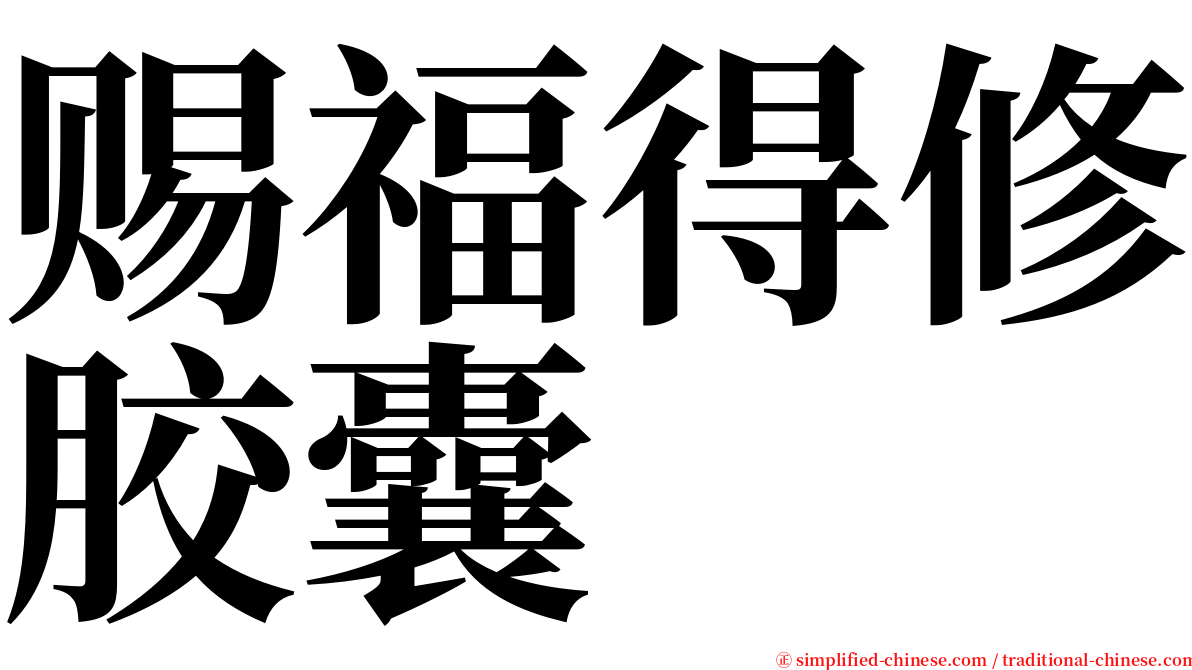 赐福得修胶囊 serif font