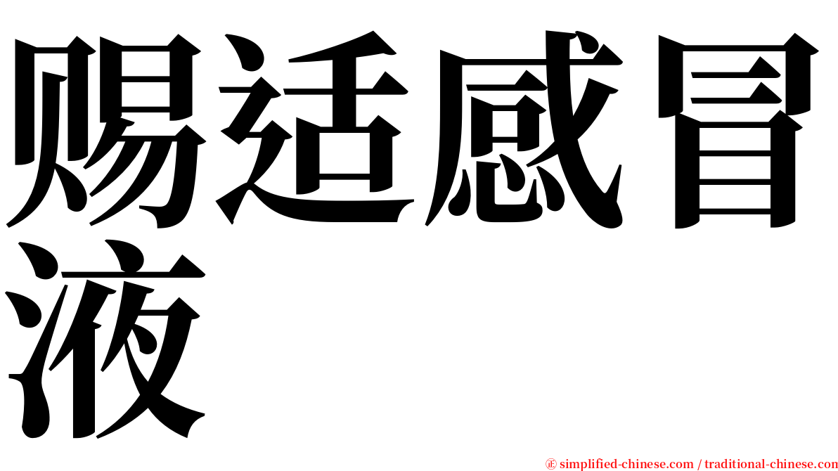 赐适感冒液 serif font