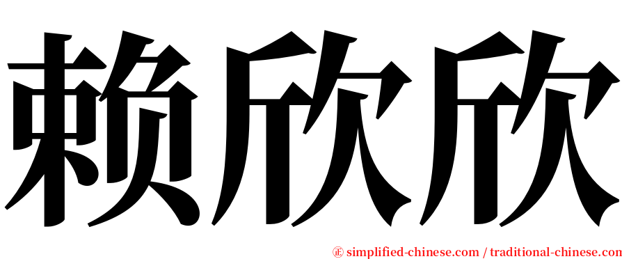 赖欣欣 serif font