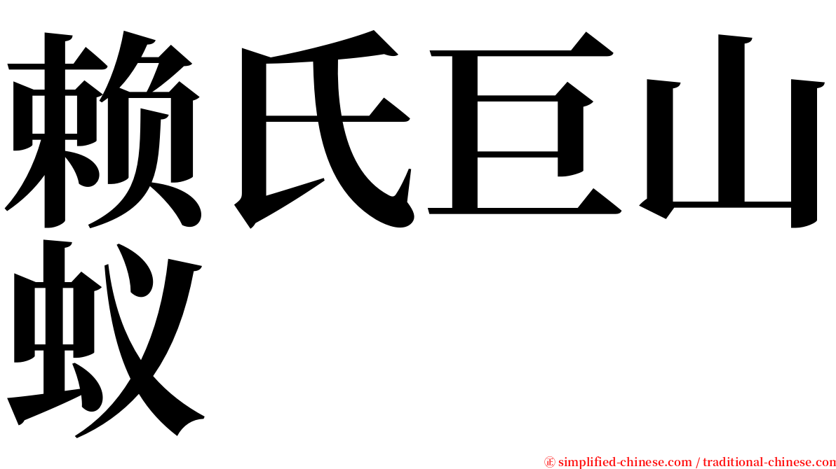 赖氏巨山蚁 serif font