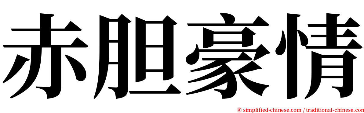 赤胆豪情 serif font