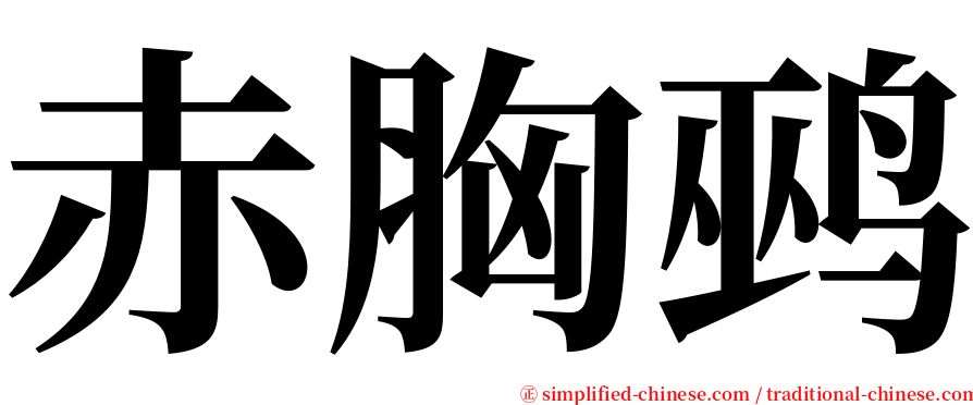 赤胸鹀 serif font