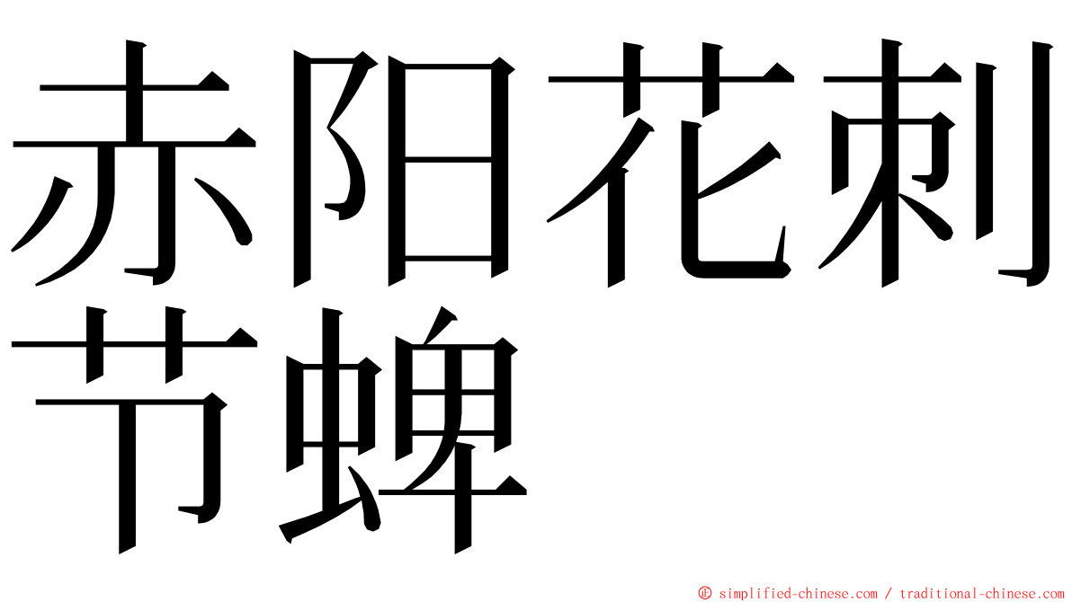 赤阳花刺节蜱 ming font