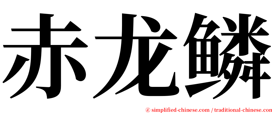 赤龙鳞 serif font