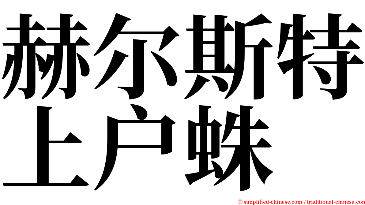 赫尔斯特上户蛛 serif font