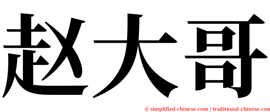 赵大哥 serif font