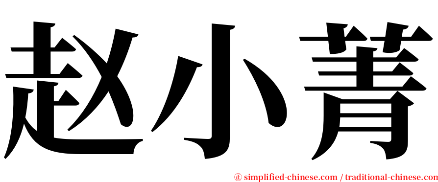 赵小菁 serif font