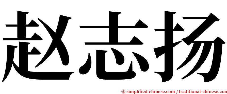 赵志扬 serif font