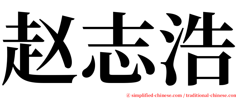 赵志浩 serif font
