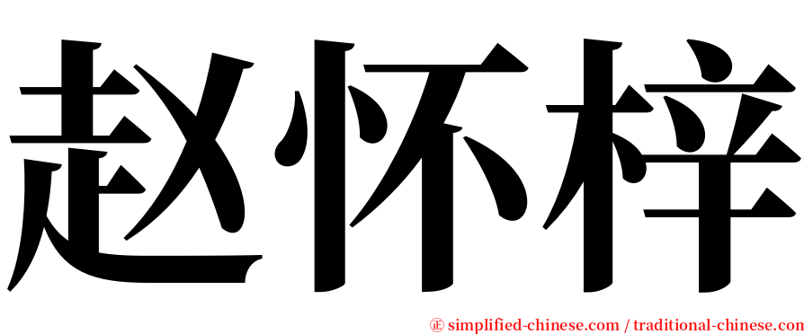 赵怀梓 serif font