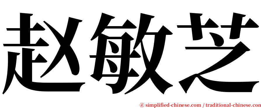 赵敏芝 serif font