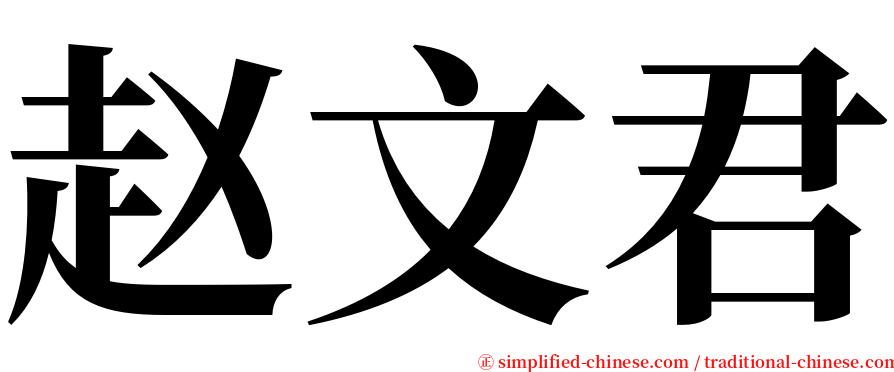 赵文君 serif font