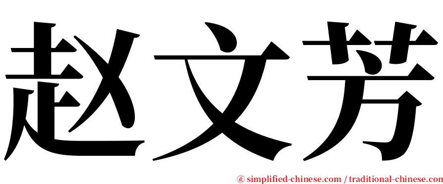 赵文芳 serif font