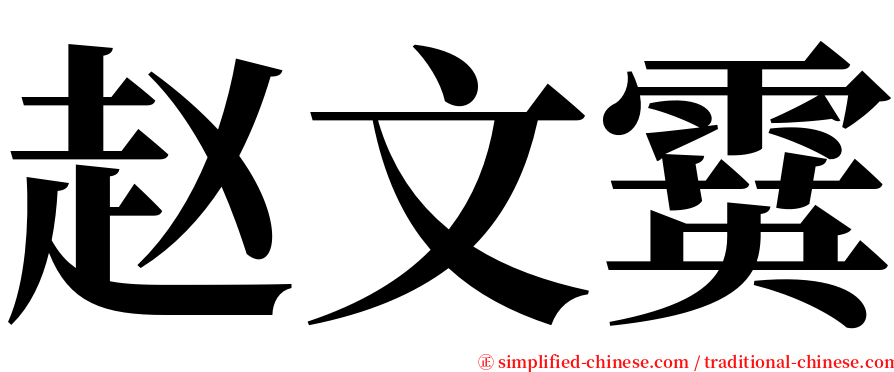 赵文霙 serif font