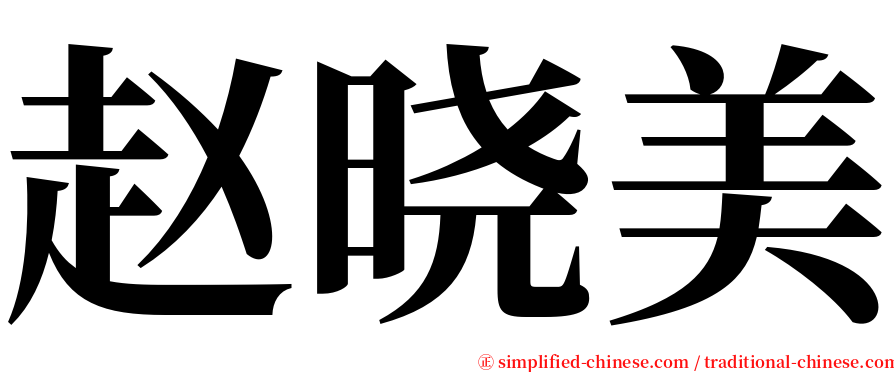 赵晓美 serif font