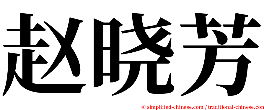 赵晓芳 serif font