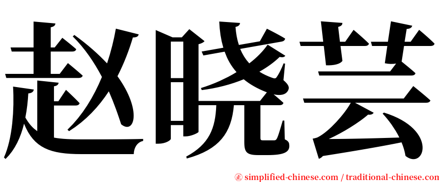 赵晓芸 serif font