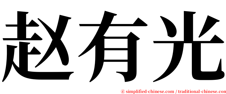 赵有光 serif font