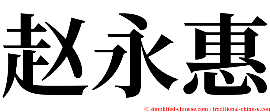 赵永惠 serif font