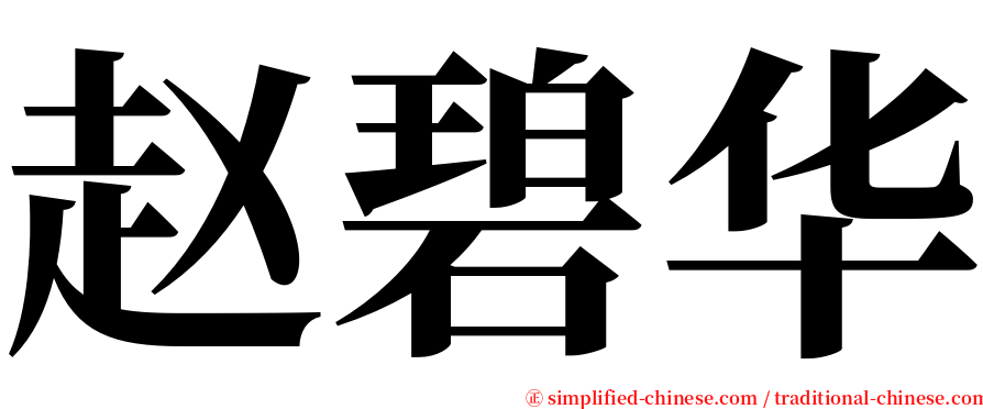 赵碧华 serif font
