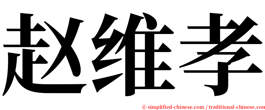赵维孝 serif font