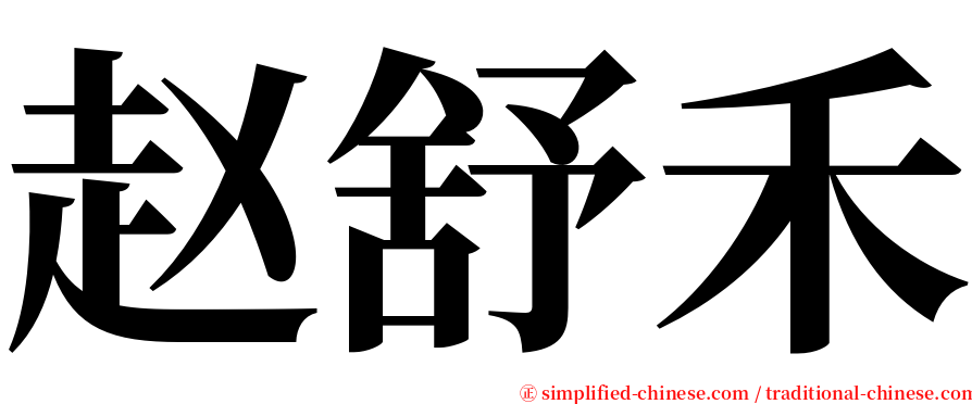 赵舒禾 serif font