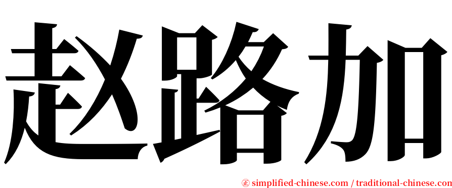 赵路加 serif font