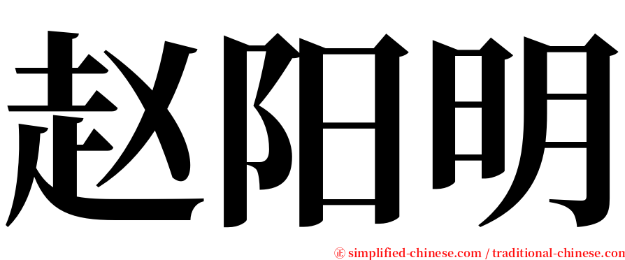 赵阳明 serif font
