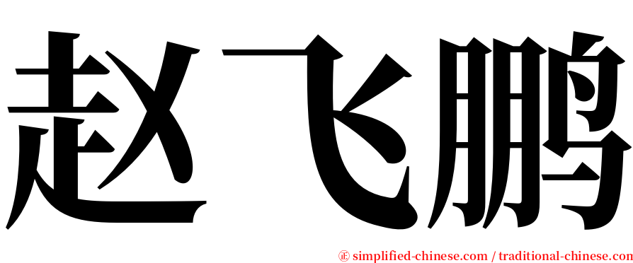 赵飞鹏 serif font