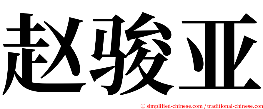 赵骏亚 serif font