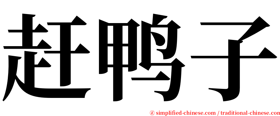 赶鸭子 serif font