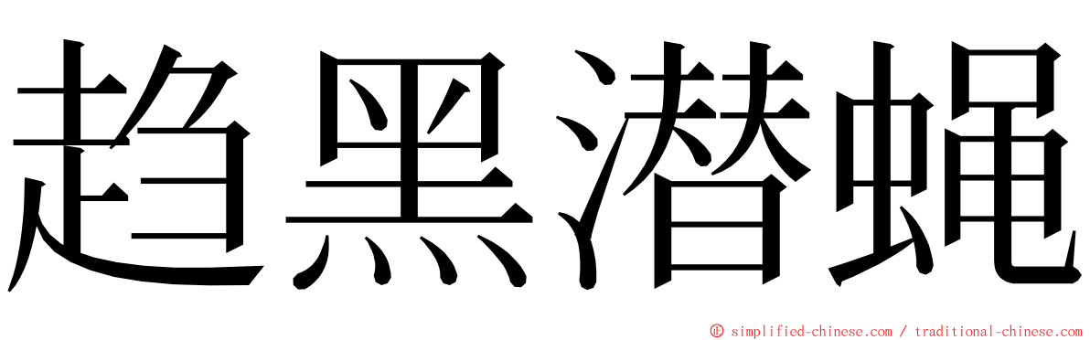 趋黑潜蝇 ming font