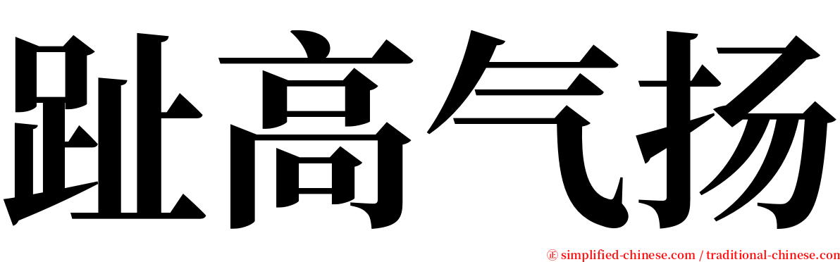 趾高气扬 serif font