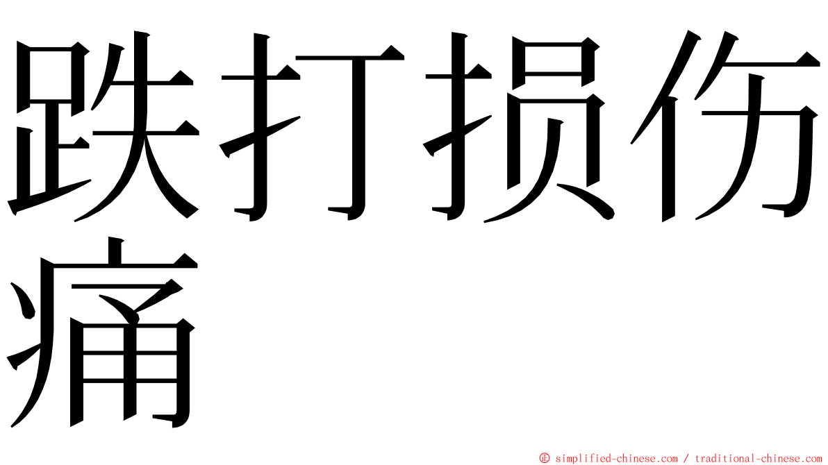 跌打损伤痛 ming font