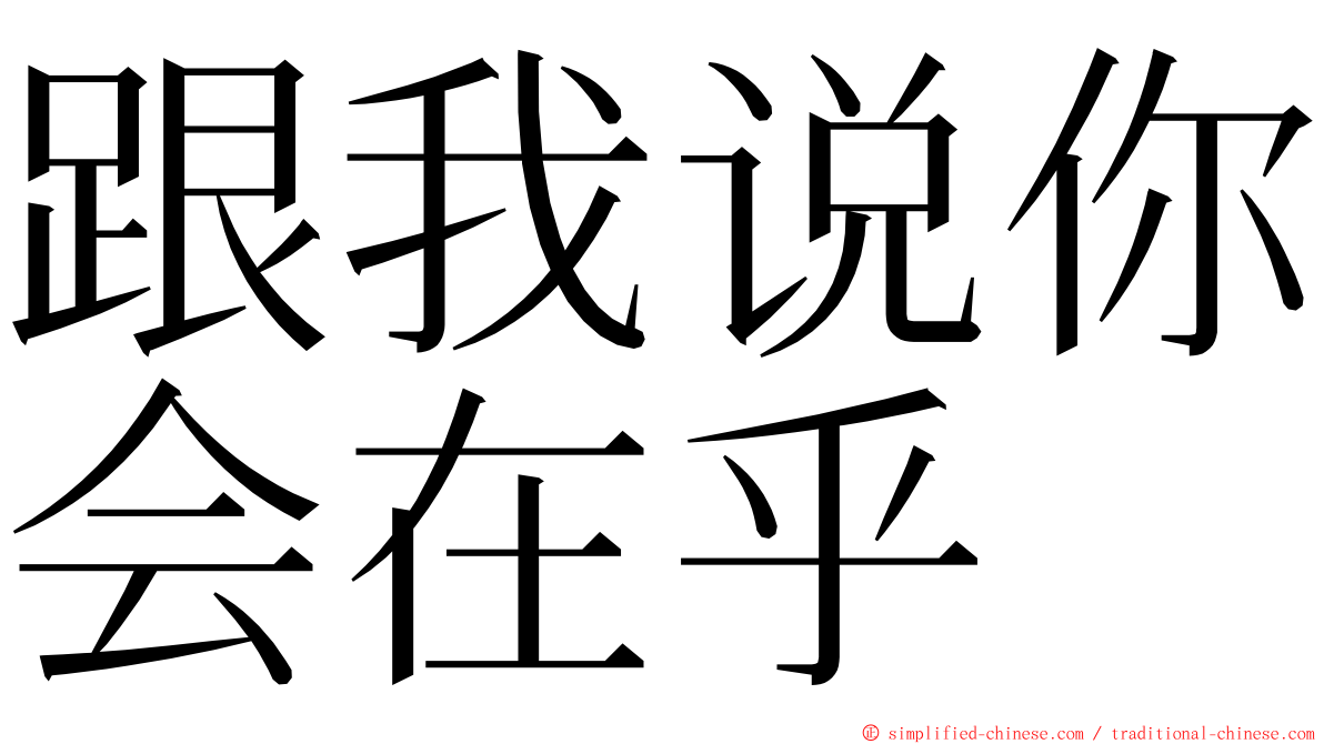 跟我说你会在乎 ming font