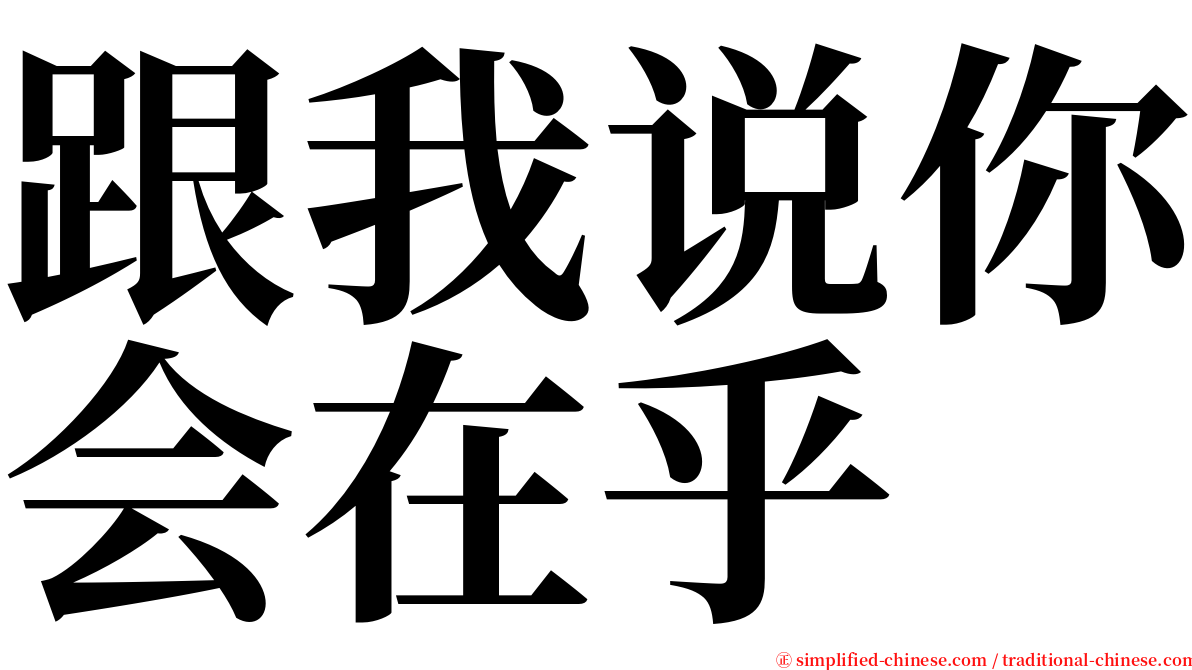 跟我说你会在乎 serif font