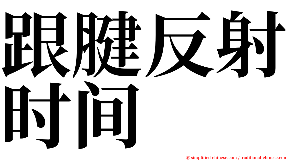 跟腱反射时间 serif font