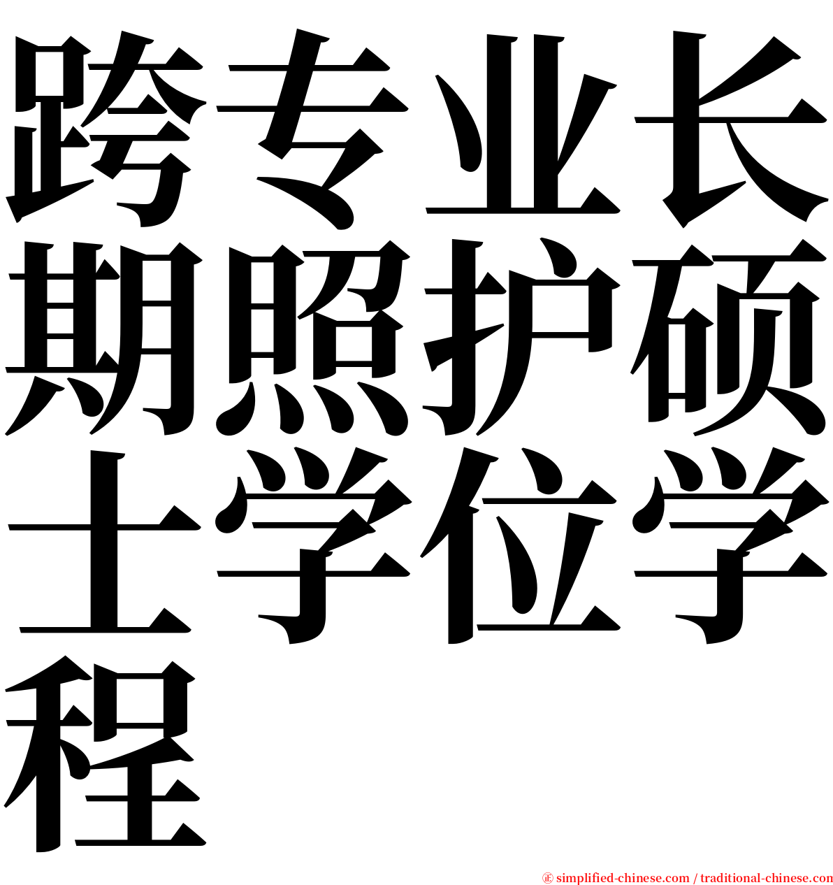 跨专业长期照护硕士学位学程 serif font