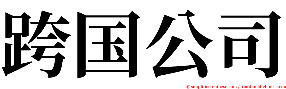 跨国公司 serif font